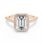 Jeanne Emerald Cut Lab Grown Diamond 18Kt Rose Gold Engagement Ring