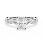 Edith Radiant Cut Lab Grown Diamond 14Kt White Gold Engagement Ring