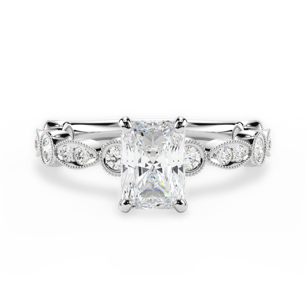 Edith Radiant Cut Lab Grown Diamond 18Kt White Gold Engagement Ring
