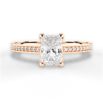 Donna Radiant Cut Lab Grown Diamond 18Kt Rose Gold Engagement Ring
