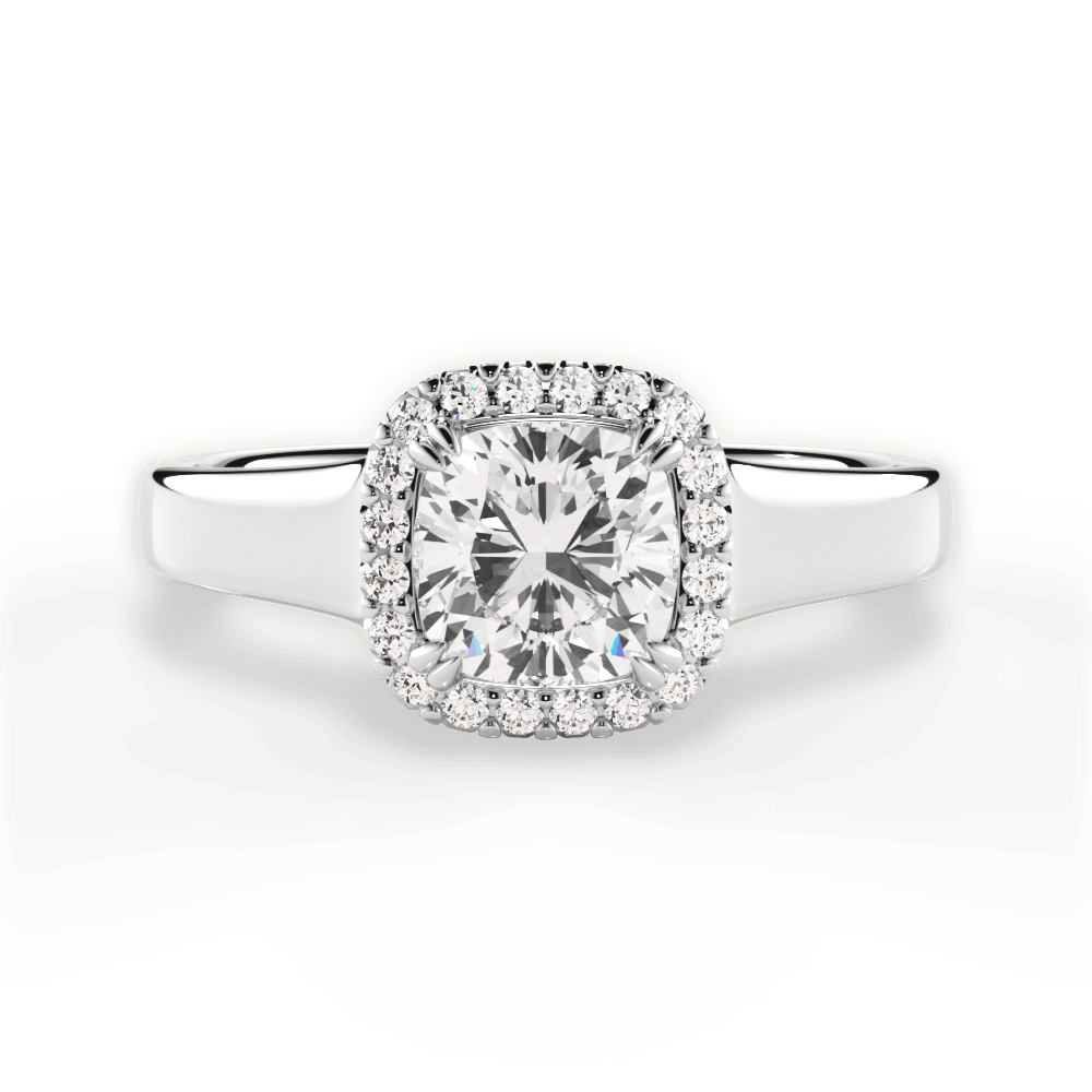 Jasmin Cushion Cut Lab Grown Diamond Platinum Engagement Ring
