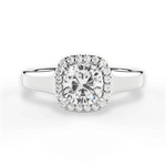 Jasmin Cushion Cut Lab Grown Diamond Platinum Engagement Ring