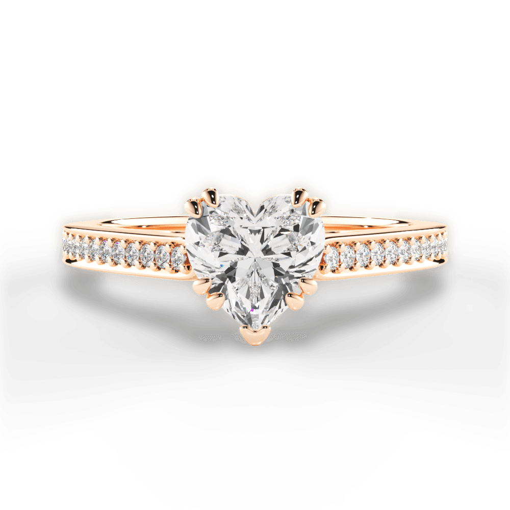 Denise Heart Cut Lab Grown Diamond 18Kt Rose Gold Engagement Ring