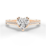 Denise Heart Cut Lab Grown Diamond 18Kt Rose Gold Engagement Ring