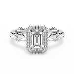 Erica Emerald Cut Lab Grown Diamond Platinum Engagement Ring