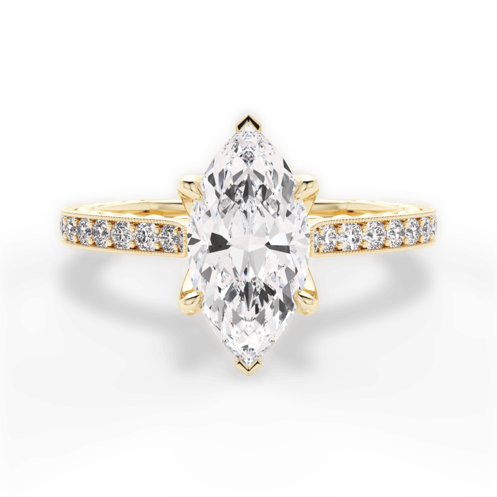 Gilda Marquise Cut Lab Grown Diamond 18Kt Yellow Gold Engagement Ring