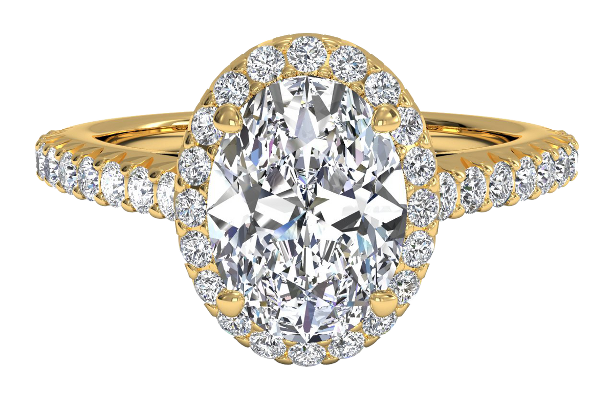 Kathleen Oval Cut Lab Grown Diamond 18Kt Yellow Gold Engagement Ring