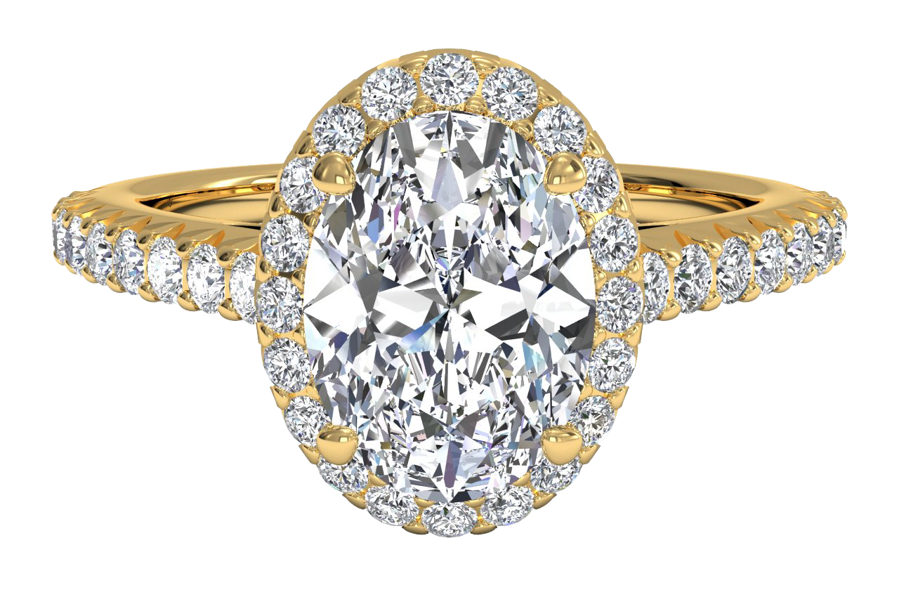 Kathleen Oval Cut Lab Grown Diamond 18Kt Yellow Gold Engagement Ring