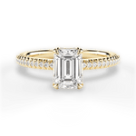 Helen Emerald Cut Lab Grown Diamond 18Kt Yellow Gold Engagement Ring