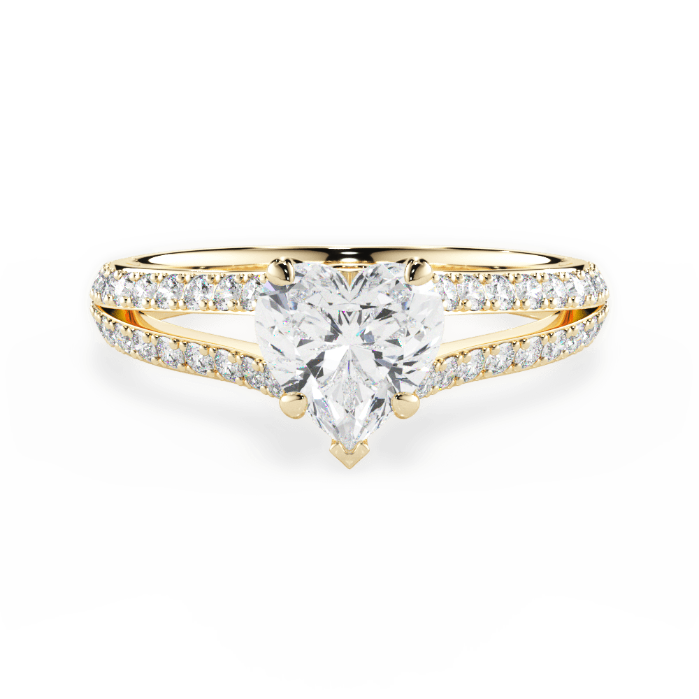 Kendra Heart Cut Lab Grown Diamond 18Kt Yellow Gold Engagement Ring