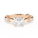 Claire Asscher Cut Lab Grown Diamond 18Kt Rose Gold Engagement Ring