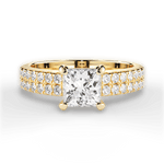 Kayla Princess Cut Lab Grown Diamond 18Kt Yellow Gold Engagement Ring