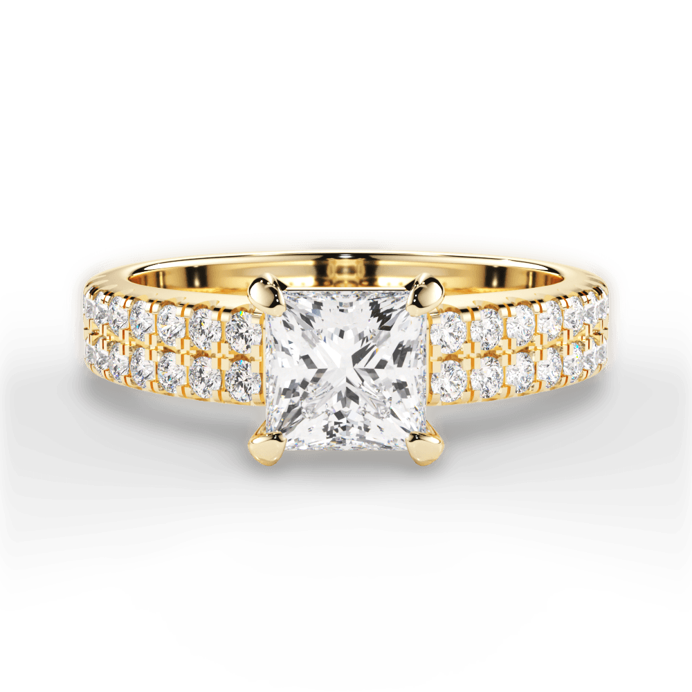 Kayla Princess Cut Lab Grown Diamond 18Kt Yellow Gold Engagement Ring