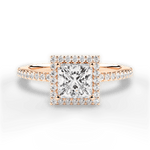 Joanne Princess Cut Lab Grown Diamond 18Kt Rose Gold Engagement Ring