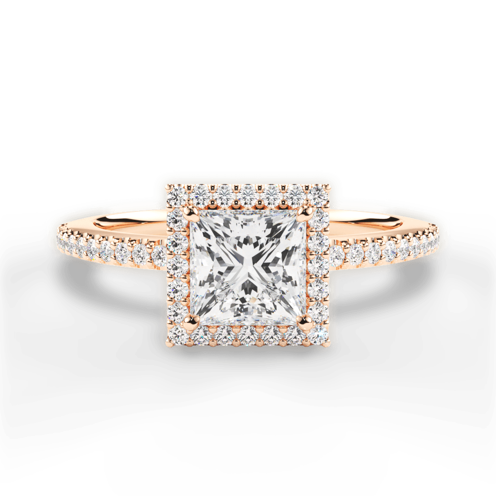 Joanne Princess Cut Lab Grown Diamond 18Kt Rose Gold Engagement Ring
