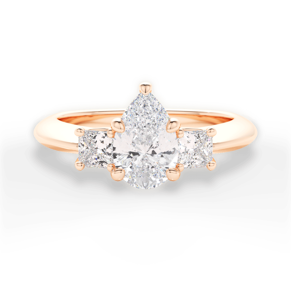 Dorothy Pear Cut Lab Grown Diamond 18Kt Rose Gold Engagement Ring
