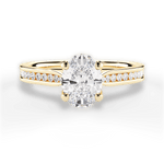 Elena Oval Cut Lab Grown Diamond 18Kt Yellow Gold Engagement Ring