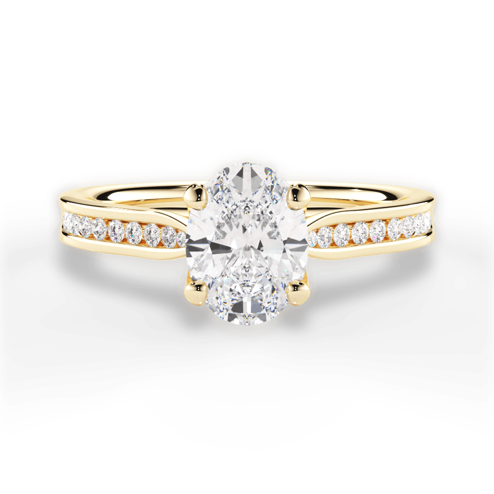 Elena Oval Cut Lab Grown Diamond 18Kt Yellow Gold Engagement Ring
