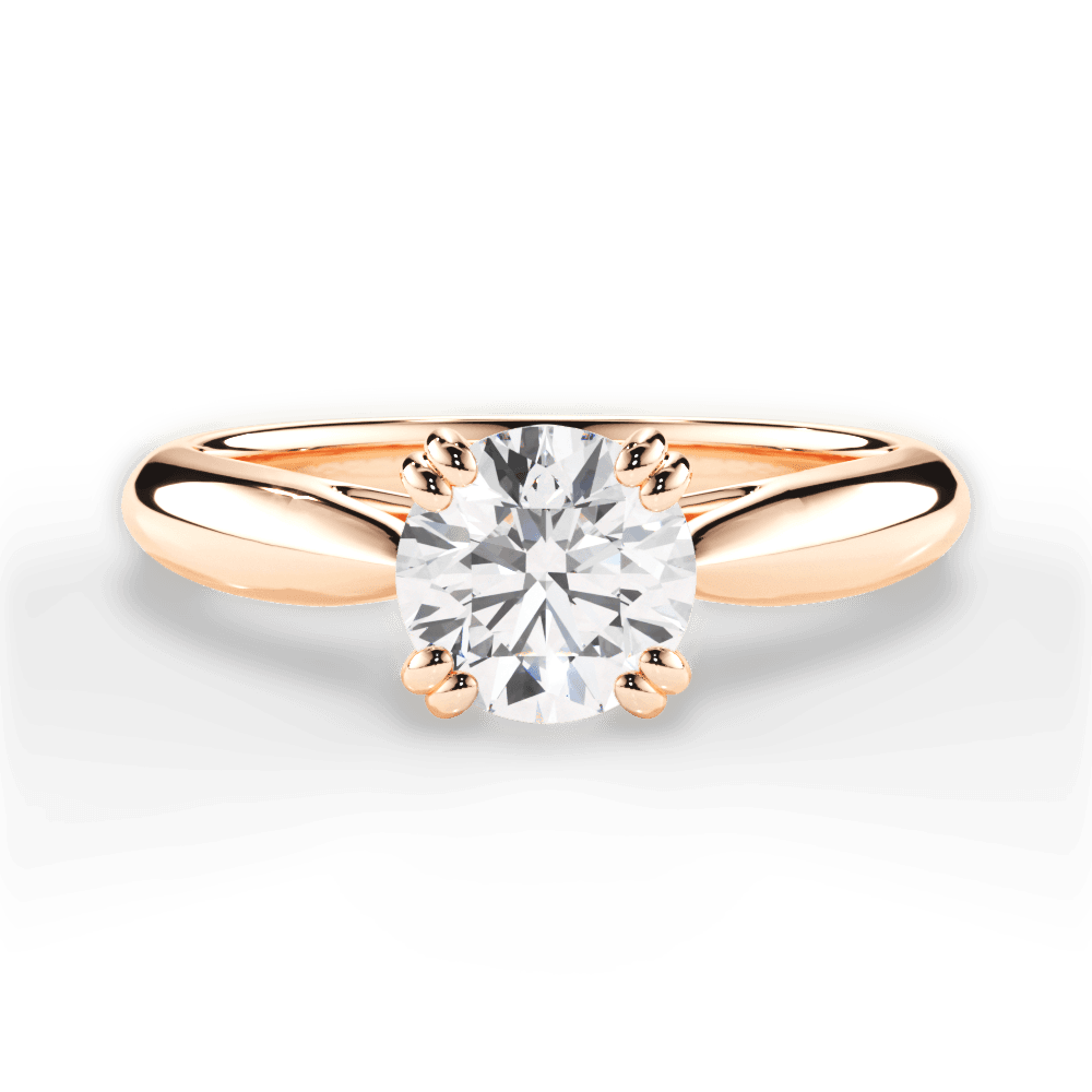 Gillian Round Cut Lab Grown Diamond 18Kt Rose Gold Engagement Ring