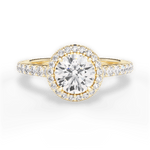 Kathleen Round Cut Lab Grown Diamond 18Kt Yellow Gold Engagement Ring