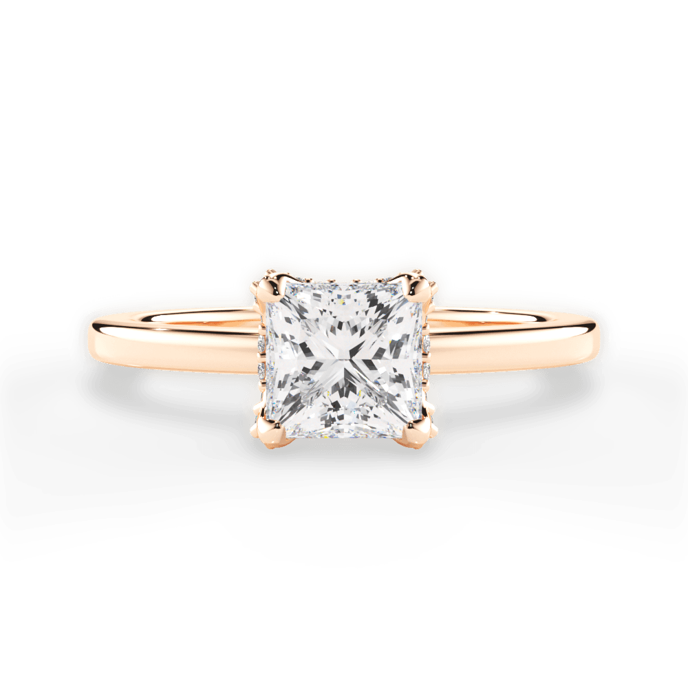 Gemma Princess Cut Lab Grown Diamond 18Kt Rose Gold Engagement Ring