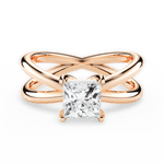 Ada Princess Cut Lab Grown Diamond 18Kt Rose Gold Engagement Ring