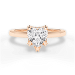 Gemma Heart Cut Lab Grown Diamond 18Kt Rose Gold Engagement Ring