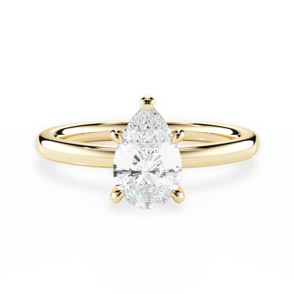 Angela Pear Cut Lab Grown Diamond 18Kt Yellow Gold Engagement Ring
