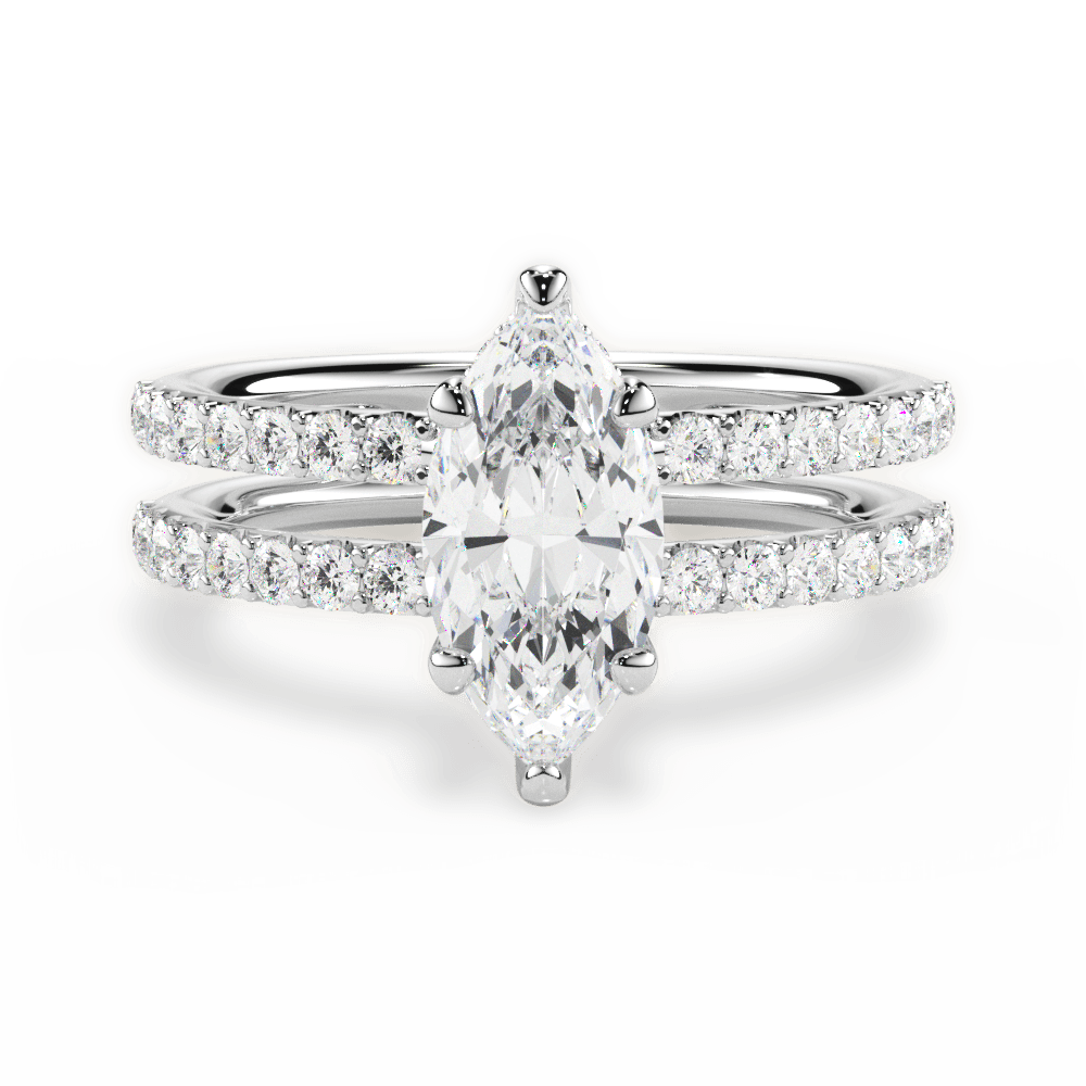 Christie Marquise Cut Lab Grown Diamond Platinum Engagement Ring