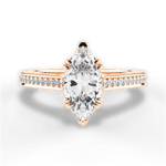 Denise Marquise Cut Lab Grown Diamond 18Kt Rose Gold Engagement Ring