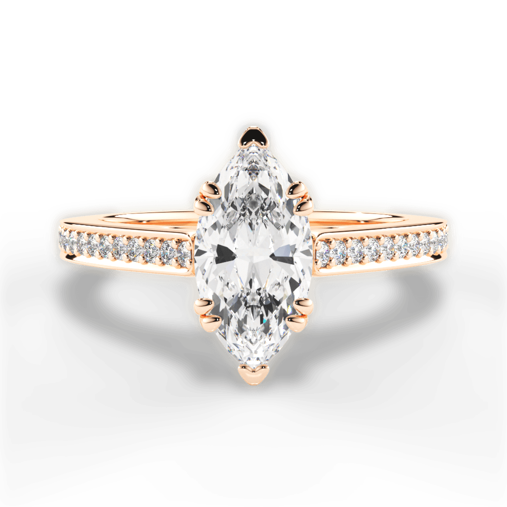 Denise Marquise Cut Lab Grown Diamond 18Kt Rose Gold Engagement Ring