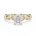 Edith Emerald Cut Lab Grown Diamond 18Kt Yellow Gold Engagement Ring