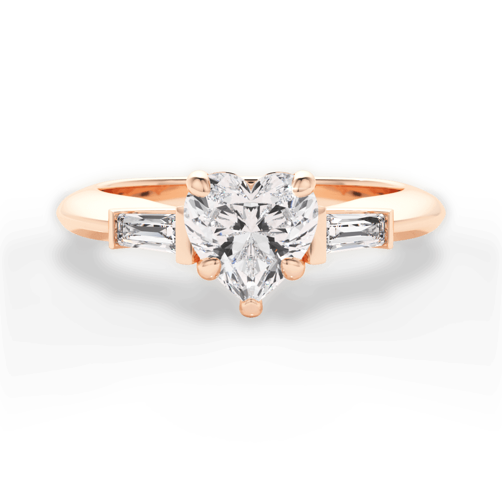 Emily Heart Cut Lab Grown Diamond 18Kt Rose Gold Engagement Ring