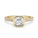 Deanna Asscher Cut Lab Grown Diamond 18Kt Yellow Gold Engagement Ring