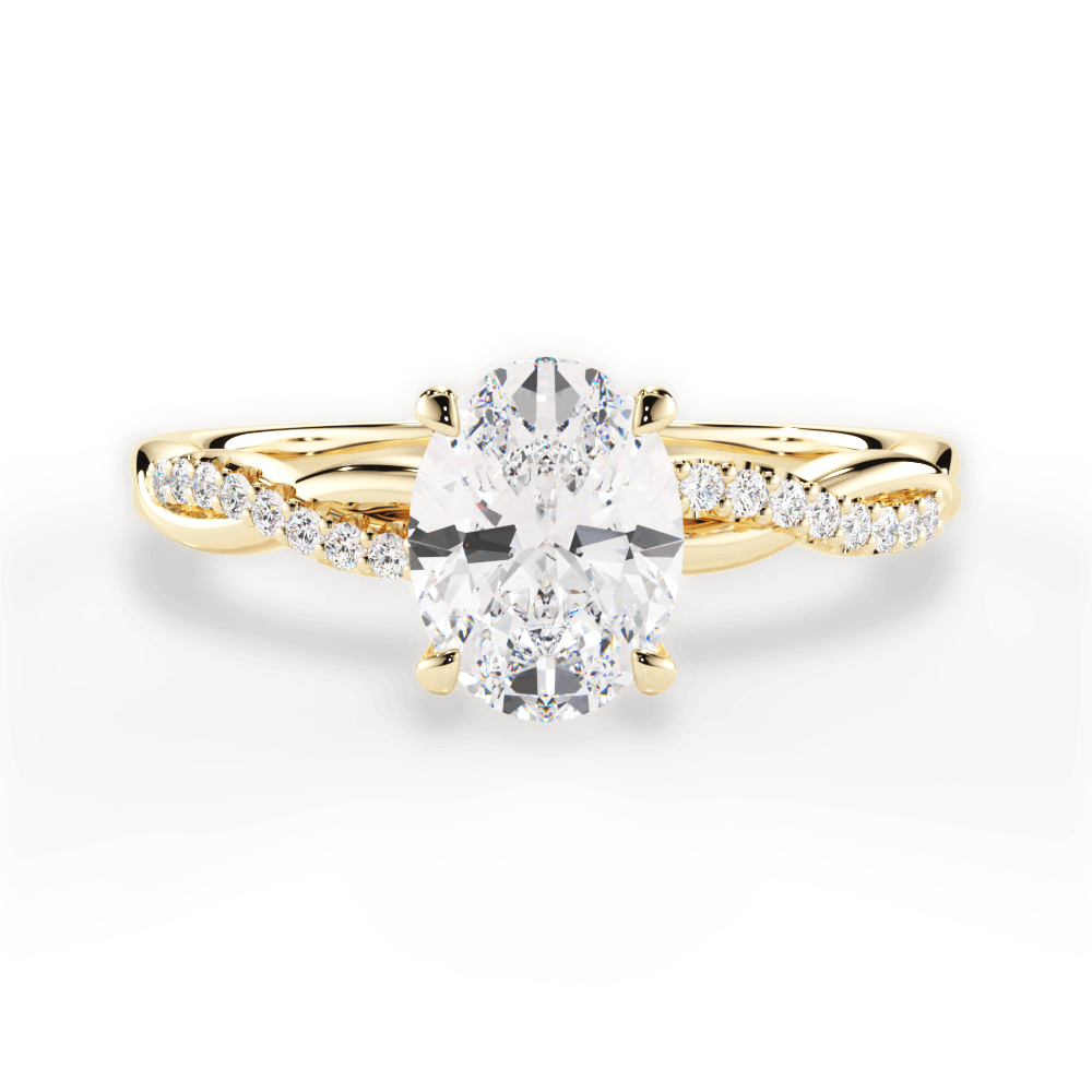 Charlotte Oval Cut Lab Grown Diamond 18Kt Yellow Gold Engagement Ring