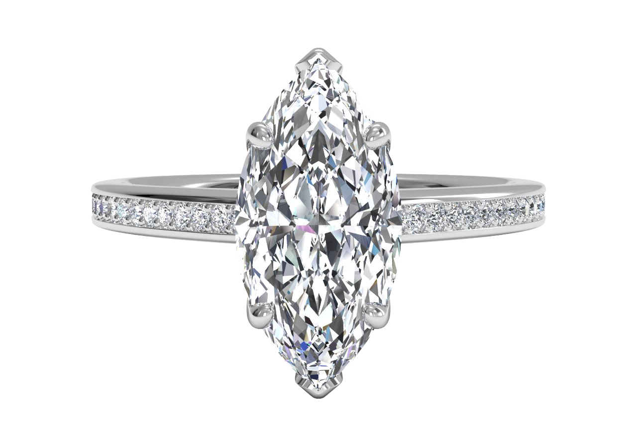 Judith Marquise Cut Lab Grown Diamond Platinum Engagement Ring