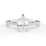 Giselle Pear Cut Lab Grown Diamond 14Kt White Gold Engagement Ring