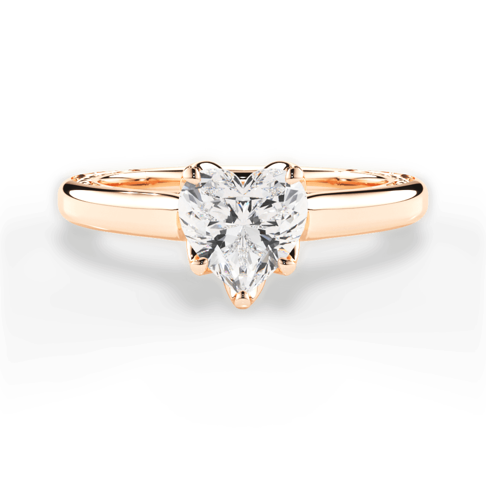 Carrie Heart Cut Lab Grown Diamond 18Kt Rose Gold Engagement Ring