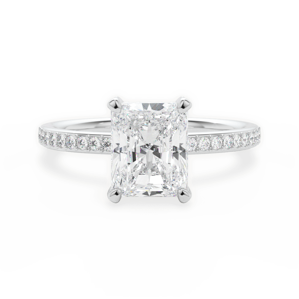 Janice Radiant Cut Lab Grown Diamond Platinum Engagement Ring