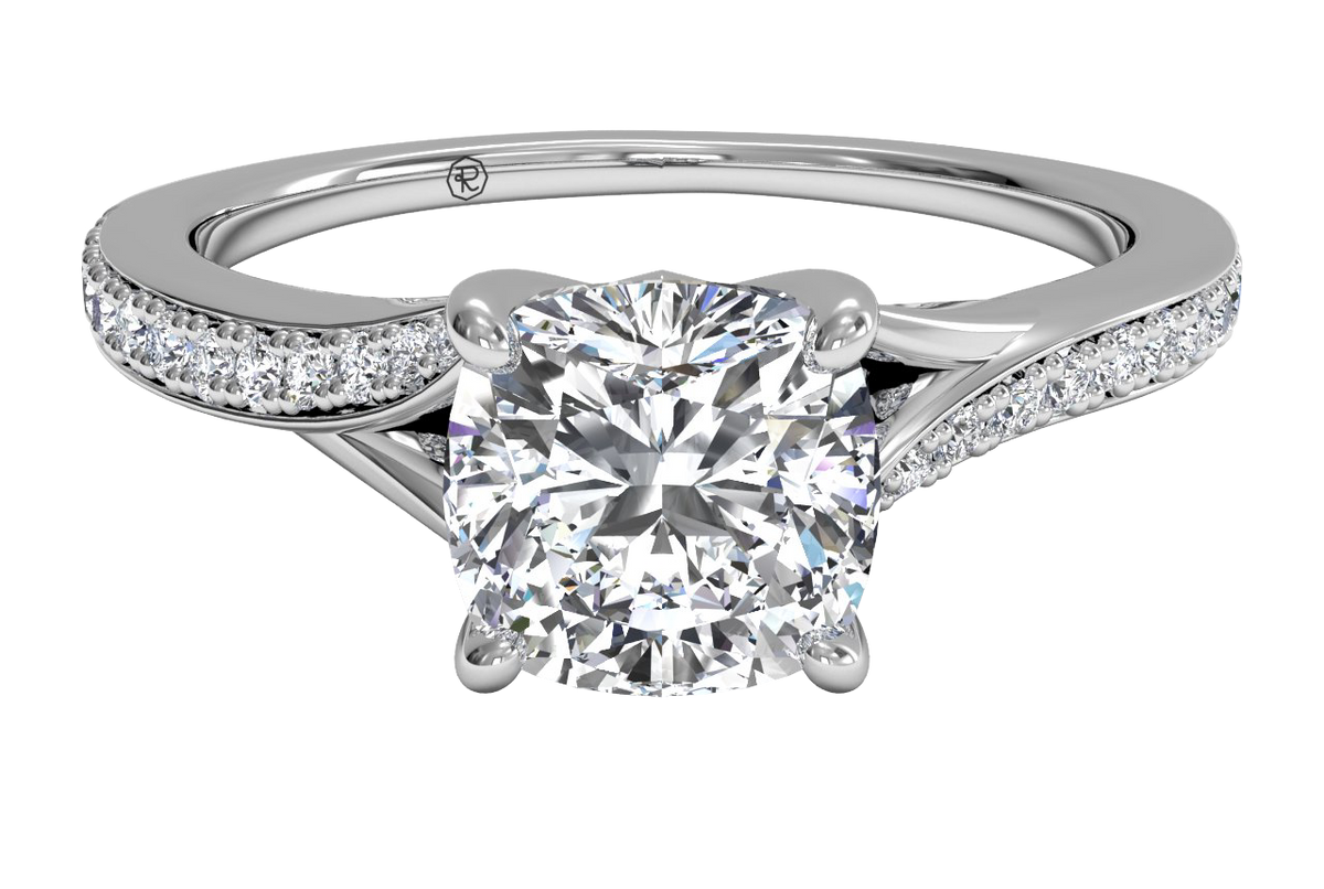 Elise Cushion Cut Lab Grown Diamond Platinum Engagement Ring