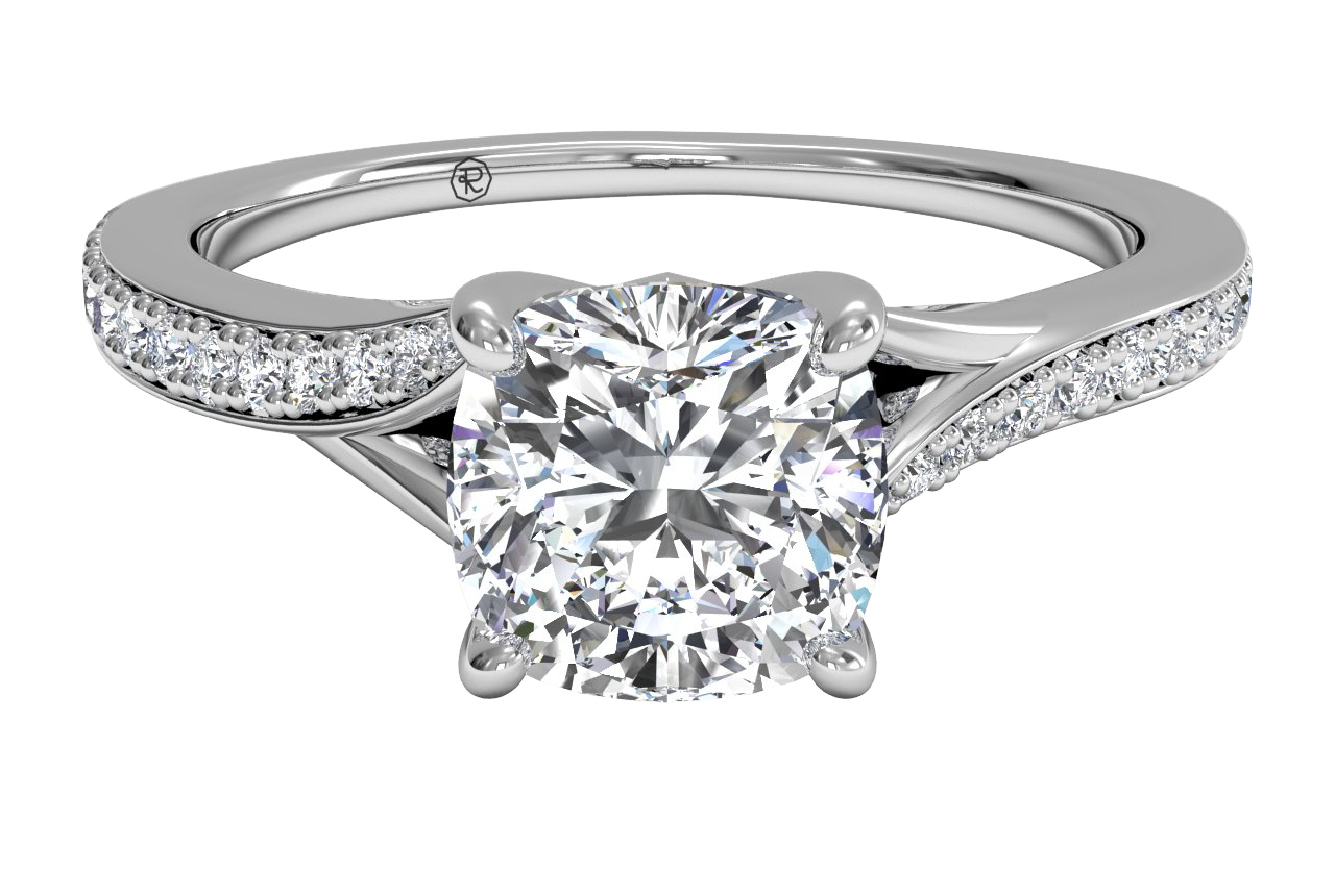 Elise Cushion Cut Lab Grown Diamond Platinum Engagement Ring