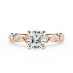 Edith Cushion Cut Lab Grown Diamond 18Kt Rose Gold Engagement Ring