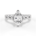 Justine Marquise Cut Lab Grown Diamond Platinum Engagement Ring