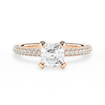 Lisa Asscher Cut Lab Grown Diamond 18Kt Rose Gold Engagement Ring