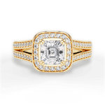 Mackenzie Asscher Cut Lab Grown Diamond 18Kt Yellow Gold Engagement Ring