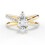 Jennifer Marquise Cut Lab Grown Diamond 18Kt Yellow Gold Engagement Ring