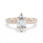 Kira Marquise Cut Lab Grown Diamond 18Kt Rose Gold Engagement Ring