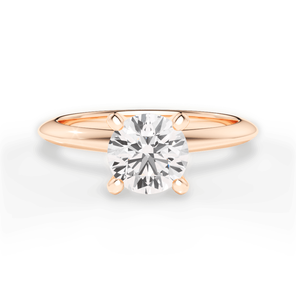Casey Round Cut Lab Grown Diamond 18Kt Rose Gold Engagement Ring