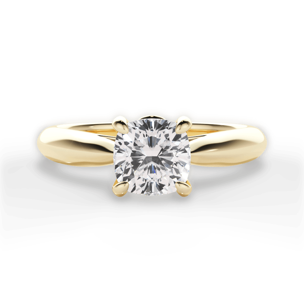 Dolores Cushion Cut Lab Grown Diamond 18Kt Yellow Gold Engagement Ring