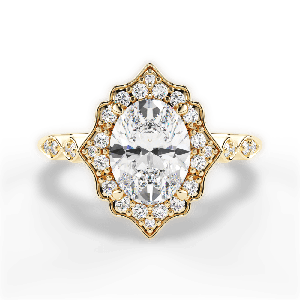 Julie Oval Cut Lab Grown Diamond 18Kt Yellow Gold Engagement Ring